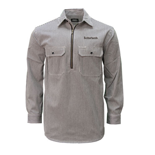 Hickory Stripe Zip Front Logger Shirt Thumbnail