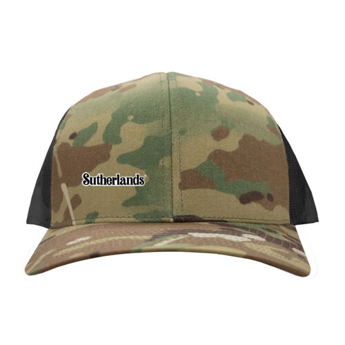6 Panel Camo Trucker Cap - Screen Printed Thumbnail